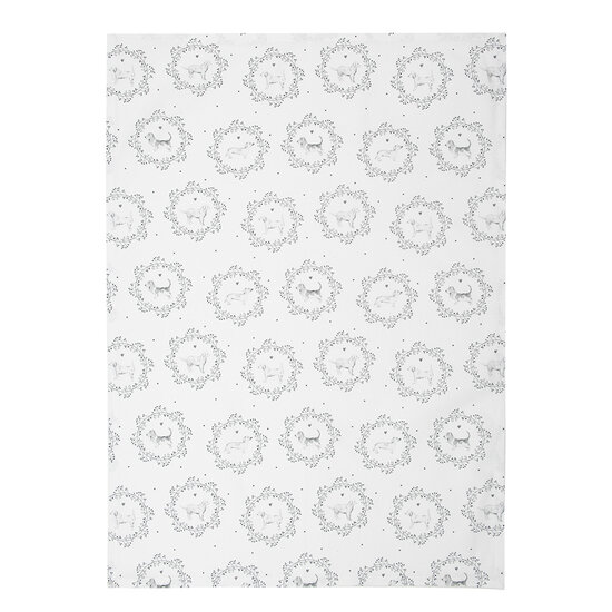 Clayre & Eef | Theedoek Wit Grijs 50x70 cm | LGD42