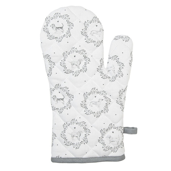 Clayre & Eef | Ovenwant Wit Grijs 18x30 cm | LGD44