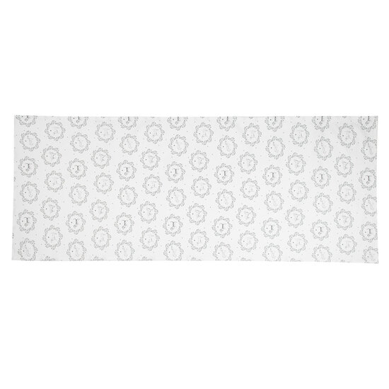 Clayre &amp; Eef   | Tafelloper Wit Grijs 50x140 cm | LGD64