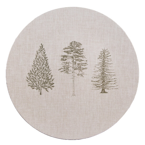 Clayre & Eef | Onderbord Beige Groen ø 33x1 cm | NPT85