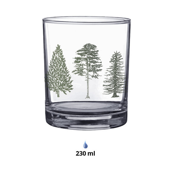 Clayre & Eef | Waterglas Transparant Groen ø 7x9 cm / 230 ml | NPTGL0001
