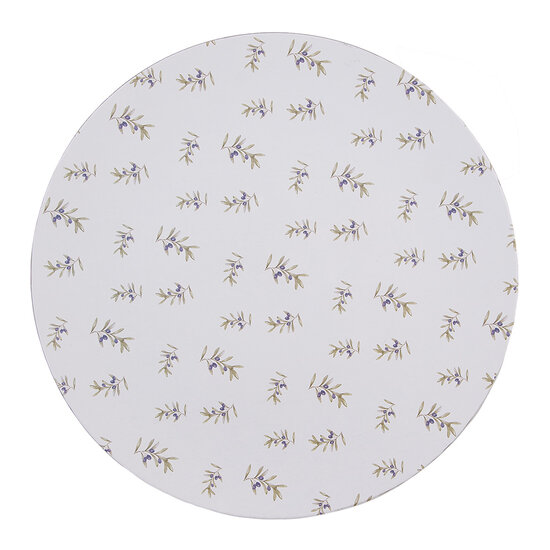 Clayre & Eef | Onderbord Wit Groen ø 33x1 cm | OLF85