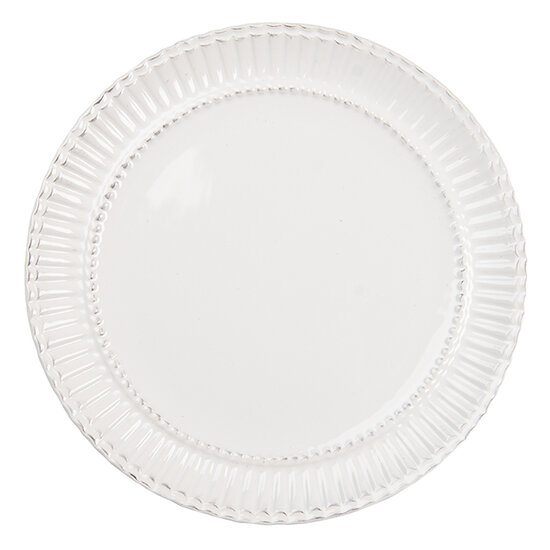 Clayre & Eef | Servies Ontbijtbord Wit ø 21x2 cm | PLDP
