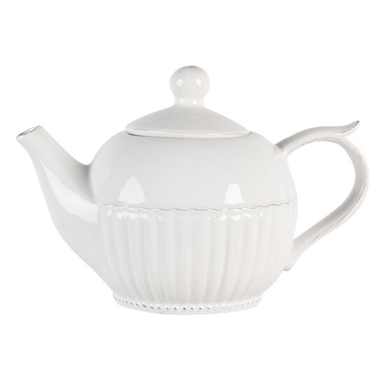 Clayre & Eef | Theepot Wit 21x13x14 cm / 750 ml | PLTE
