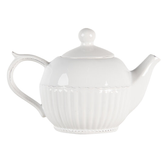 Clayre & Eef | Theepot Wit 21x13x14 cm / 750 ml | PLTE