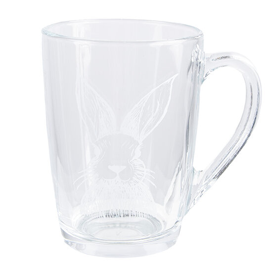 Clayre & Eef | Theeglas Transparant Wit 11x8x11 cm / 300 ml | RAEGL0006