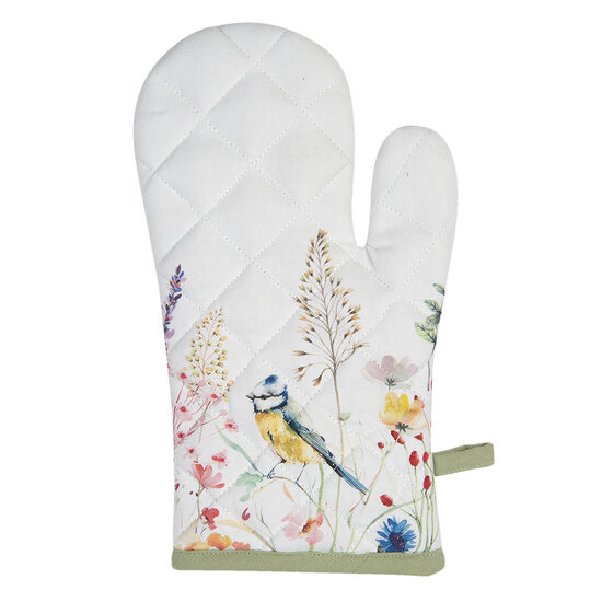 Clayre &amp; Eef   | Ovenwant Wit, Groen 18x30 cm | SFL44