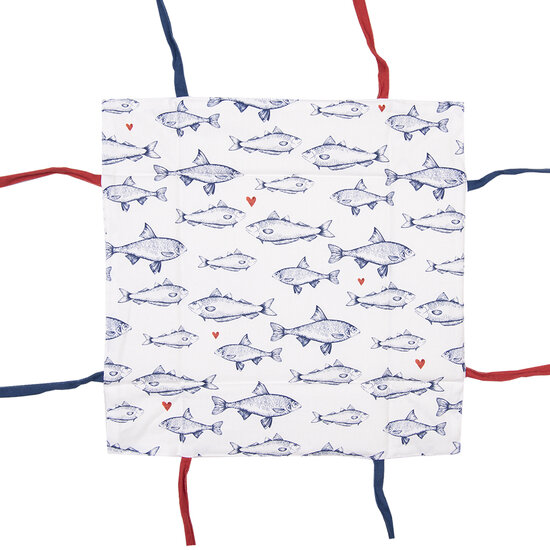 Clayre & Eef | Broodmand Wit Blauw 35x35x8 cm | SSF47