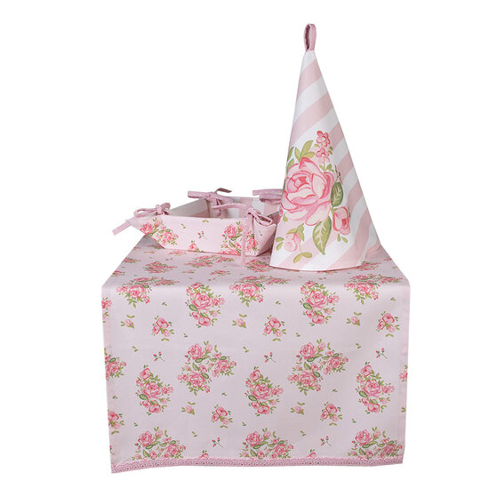Clayre & Eef | Theedoek Roze ø 80 cm | SWR48