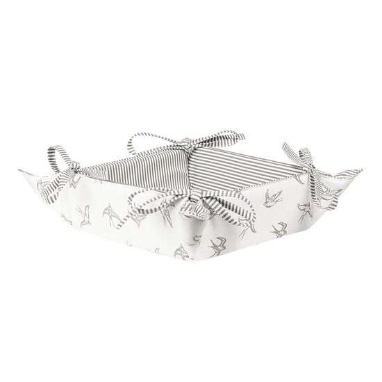 Clayre & Eef | Broodmand Grijs, Wit 35x35x8 cm | SWS47