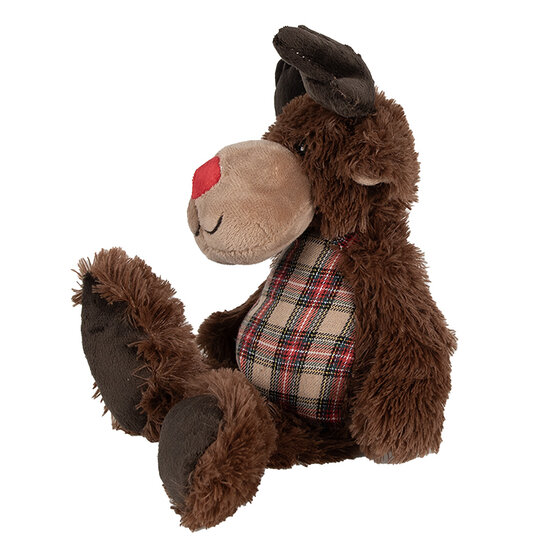 Clayre & Eef | Knuffel Rendier Bruin Rood 16x20x35 cm | TW0587