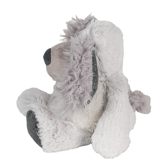 Clayre & Eef | Decoratie Knuffel Hond Grijs Wit 18x22x32 cm | TW0592