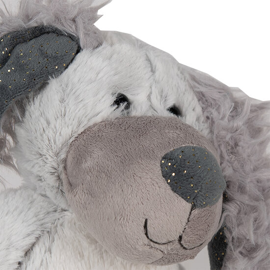 Clayre & Eef | Decoratie Knuffel Hond Grijs Wit 18x22x32 cm | TW0592
