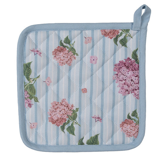 Clayre & Eef | Pannenlap Wit, Roze 20x20 cm | VTG45