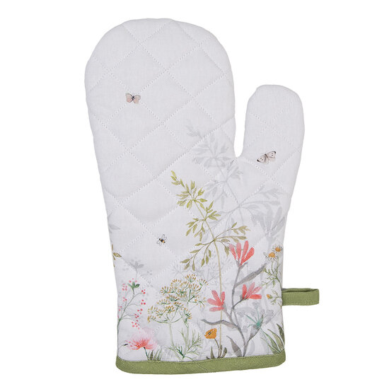 Clayre & Eef | Ovenwant Wit Groen 18x30 cm | WFF44
