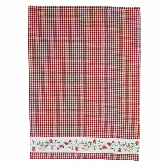 Clayre & Eef | Theedoek Rood, Wit 50x70 cm | WIS42