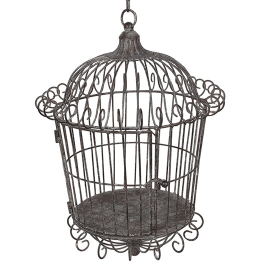 Clayre & Eef | Vogelkooi Decoratie Bruin ø 36x47/75 cm | 5Y1201