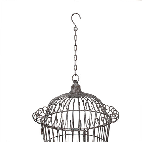 Clayre & Eef | Vogelkooi Decoratie Bruin ø 36x47/75 cm | 5Y1201