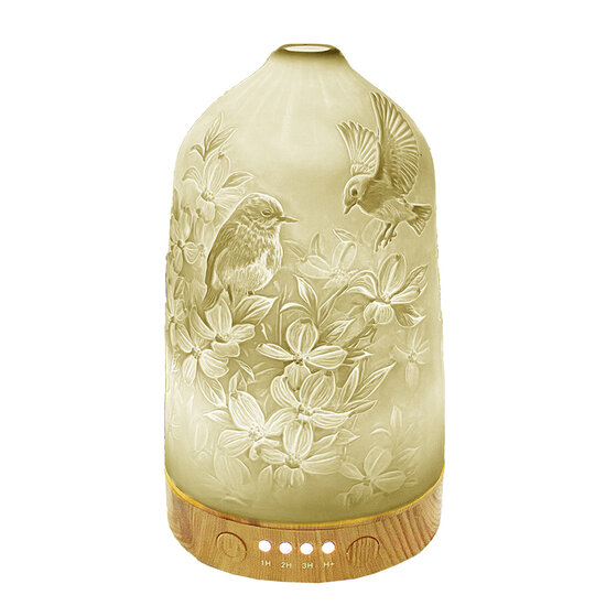 Clayre & Eef | Geurolie diffuser Wit Bruin ø 9x17 cm | 6CE1838