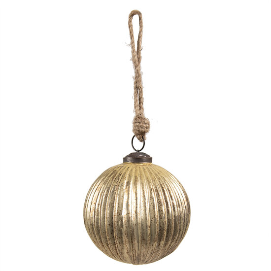 Clayre & Eef | Kerstbal Goudkleurig ø 8x8 cm | 6GL4549XS