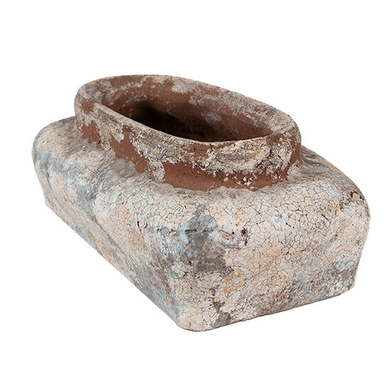 Clayre & Eef | Bloempot Binnen Beige Grijs 22x12x8 cm | 6TE0522M