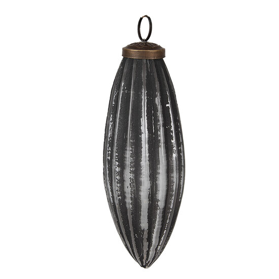 Clayre & Eef | Kerstballen Set van 4 Grijs 32x14x8 cm / ø 8x15 cm | 6GL4510