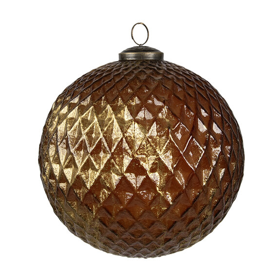 Clayre & Eef | Kerstballen Set van 4 Goudkleurig 33x33x16 cm / ø 15x15 cm | 6GL4511