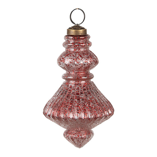 Clayre & Eef | Kerstballen Set van 4 Rood 29x18x9 cm / ø 8x15 cm | 6GL4512