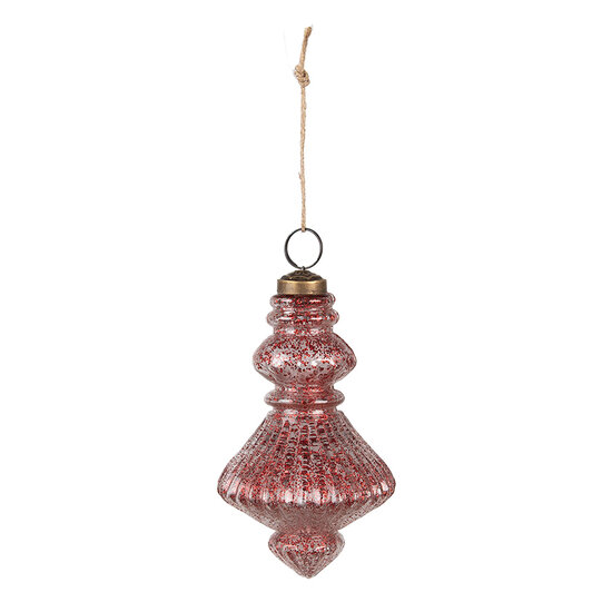Clayre & Eef | Kerstballen Set van 4 Rood 29x18x9 cm / ø 8x15 cm | 6GL4512