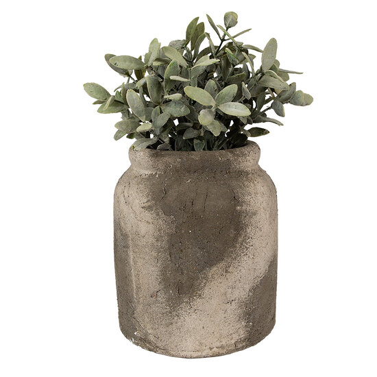 Clayre & Eef | Bloempot Binnen Grijs Beige ø 16x19 cm | 6TE0518L