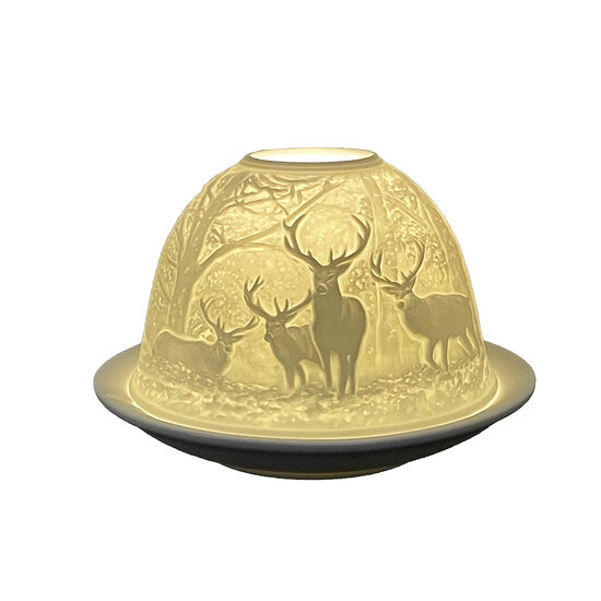 Clayre &amp; Eef   | Theelichthouder Wit &oslash; 12x8 cm | 6CE1818