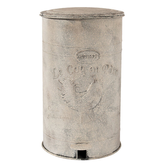 Clayre & Eef | Pedaalemmer Wit 26x30x46 cm / 12000 ml | 6Y2369