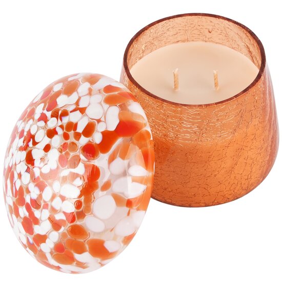 Dekoratief | Paddenstoel geurkaars 'Terra' m/citrus, glas/wax, 10x10x13cm | A248001