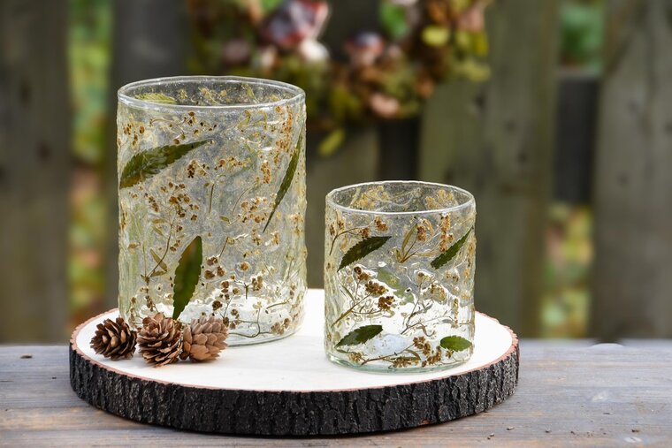 Dekoratief | Theelichthouder 'Fog Forest', glas, 8x8x9cm | A248446