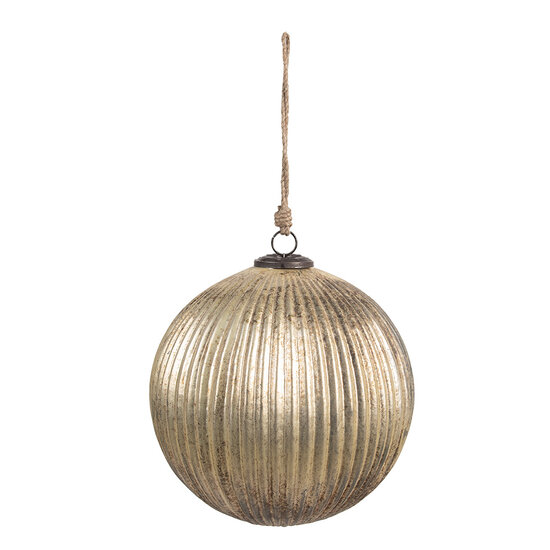 Clayre & Eef | Kerstbal Goudkleurig ø 20x20 cm | 6GL4549L