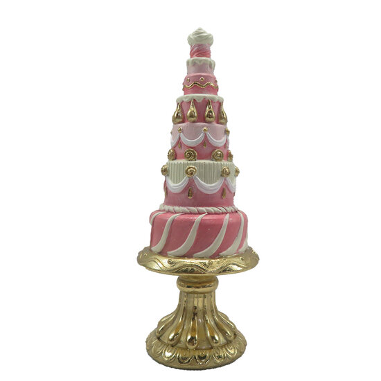 Clayre &amp; Eef   | Decoratie taart Roze &oslash; 8x21 cm | 6PR4220