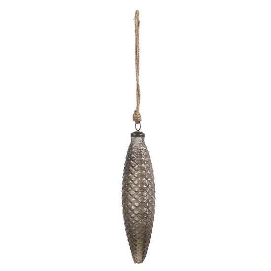 Clayre & Eef | Kerstbal Zilverkleurig ø 7x24 cm | 6GL4537L
