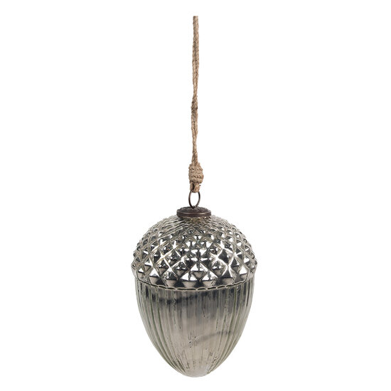 Clayre & Eef | Kerstbal Zilverkleurig ø 15x21 cm | 6GL4540XL