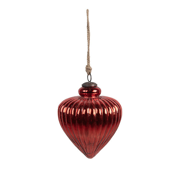 Clayre & Eef | Kerstbal Rood ø 13x17 cm | 6GL4548L