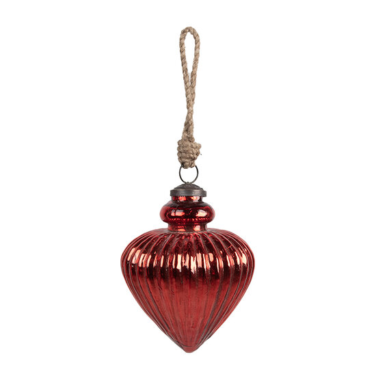 Clayre & Eef | Kerstbal Rood ø 10x13 cm | 6GL4548M