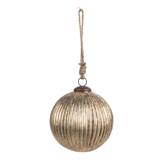 Clayre & Eef | Kerstbal Goudkleurig ø 12x12 cm | 6GL4549M