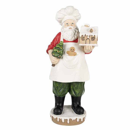 Clayre & Eef | Kerstdecoratie Kerstman Wit 26x20x59 cm | 5PR0124GG