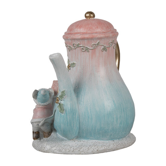 Clayre &amp; Eef   | Decoratie muizen familie Blauw Roze LED 15x12x16 cm | 6PR4218