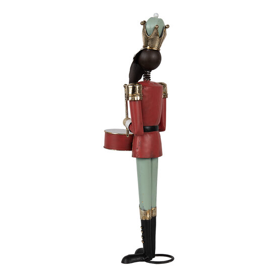 Clayre & Eef | Decoratie Beeld Notenkraker Rood Groen 12x12x37 cm | 6Y5609