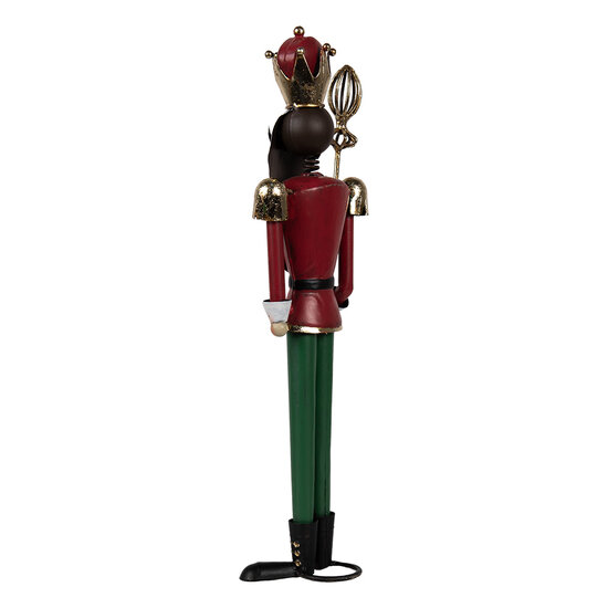 Clayre & Eef | Decoratie Beeld Notenkraker Groen Rood 11x8x36 cm | 6Y5610