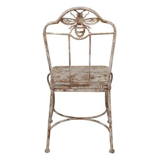 Clayre & Eef | Tuinstoel Wit Bruin 47x47x91 cm | 6Y5621