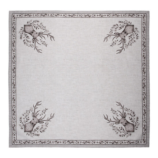 Clayre & Eef | Vierkant Tafelkleed Beige Bruin 100x100 cm | GTW01