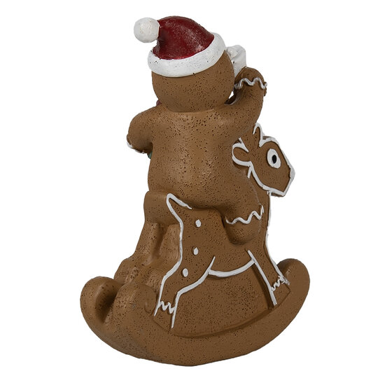 Clayre & Eef | Decoratie peperkoekpop Bruin Wit 11x5x12 cm | 6PR4195