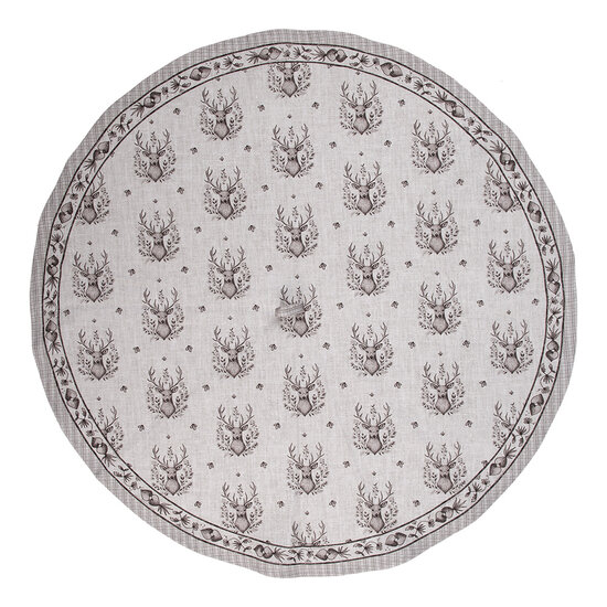 Clayre & Eef | Theedoek Beige Bruin ø 80 cm | GTW48