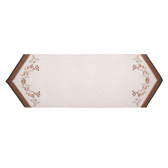 Clayre & Eef | Tafelloper Beige Bruin 50x160 cm | LFJ65